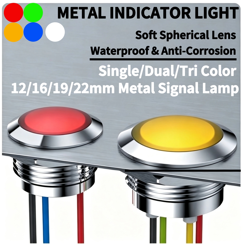 Signal Panel Orange - Luz indicadora LED metálica de 12