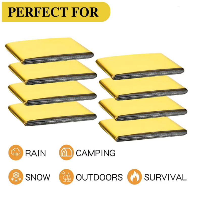 Survival Blanket Reflective - Manta de Rescate de Aluminio Portátil