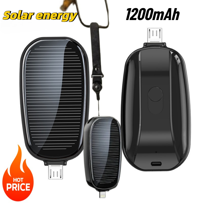 Solar Emergency Charger - Mini batería externa solar de 1200mAh