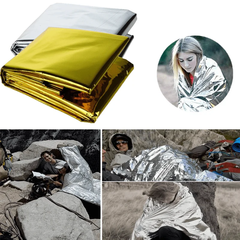 Survival Blanket Reflective - Manta de primeros auxilios portátil para