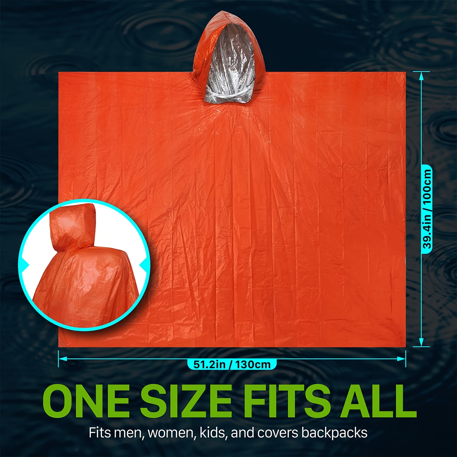 Poncho de lluvia de superviven - Survival Blanket Reflective reseña y precio
